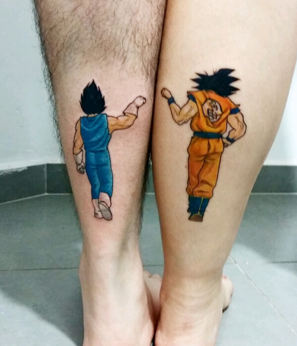Fusion of Goku and Gohan Unique Pose Tattoo