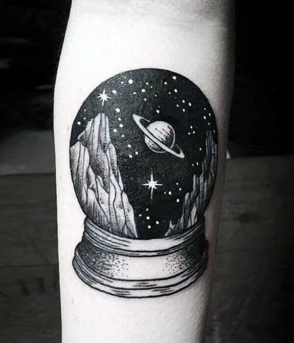 Galaxy Globe Tattoo
