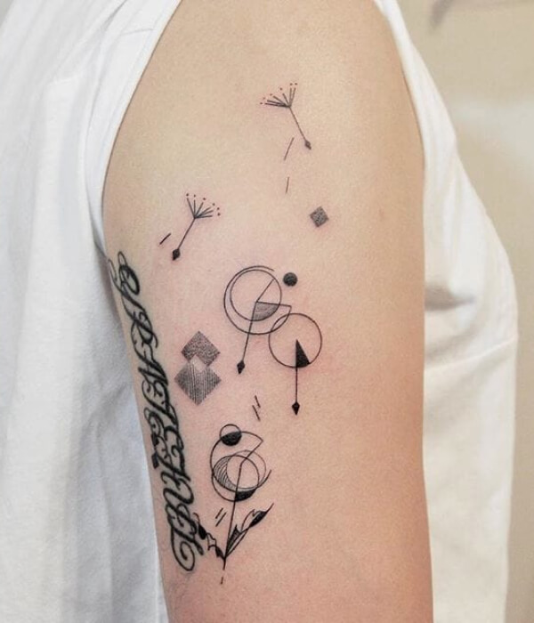 Geometric Dandelion Tattoo