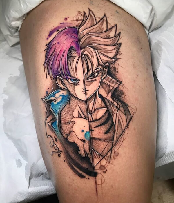 Goku and Future Trunks Fusion Concept Tattoo