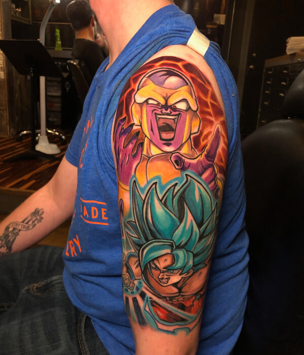 Goku vs. Frieza Battle Scene Tattoo