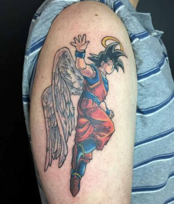 Goku with Halo Tattoo