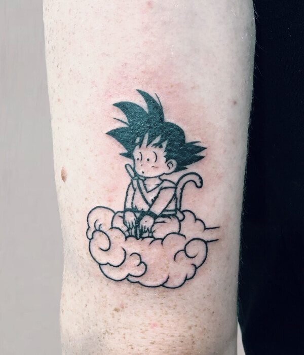 Gokus Silhouette on Nimbus Goku Tattoo