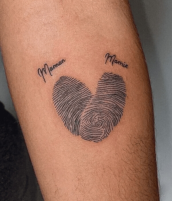 Heart-Shaped Fingerprints Tattoo