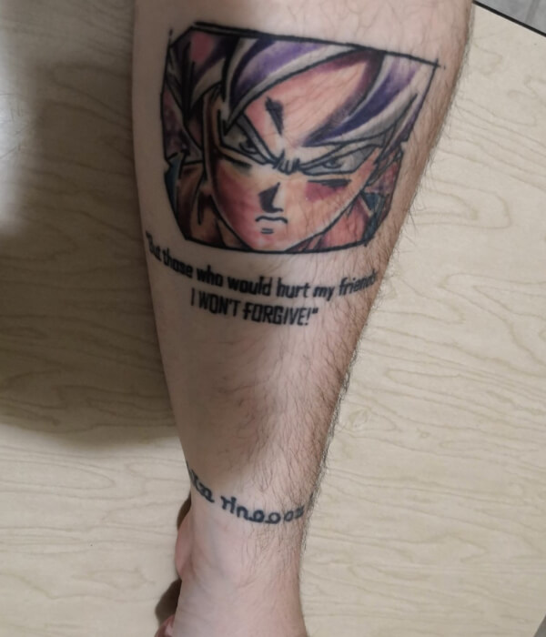 Inspirational Quote Tattoo with Gokus Famous Lines