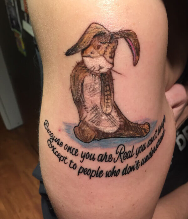 Inspirational Quote Rabbit Tattoo