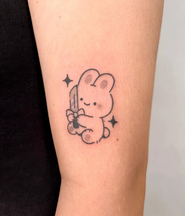 Kawaii Delight Rabbit Tattoo