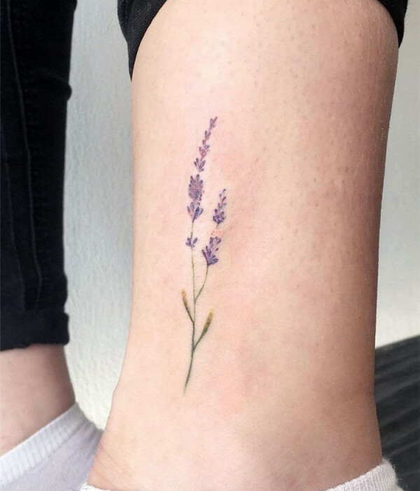 Lavender Sprig Tattoo Design