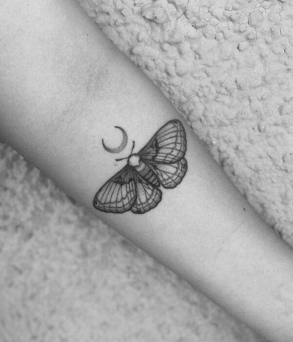 Little Moth Tattoo Design