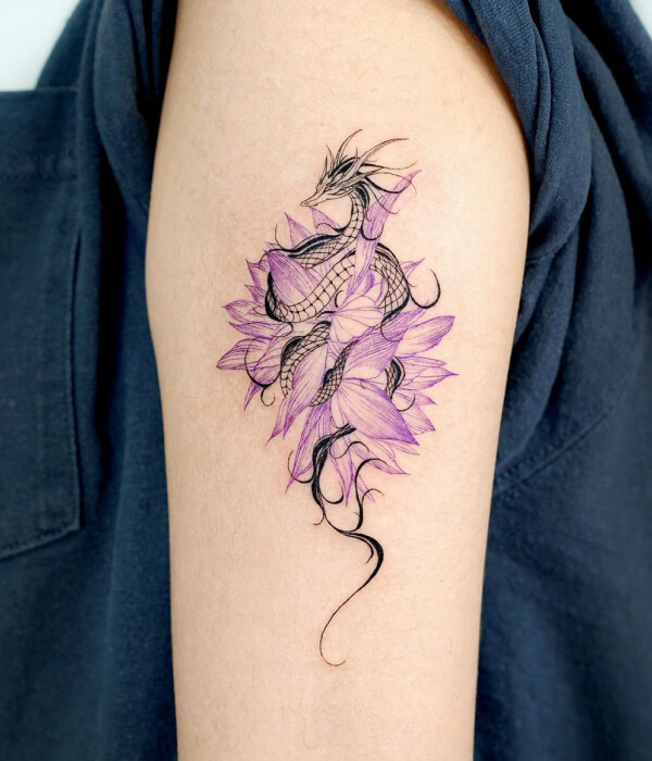 Lotus Dragon Tattoo