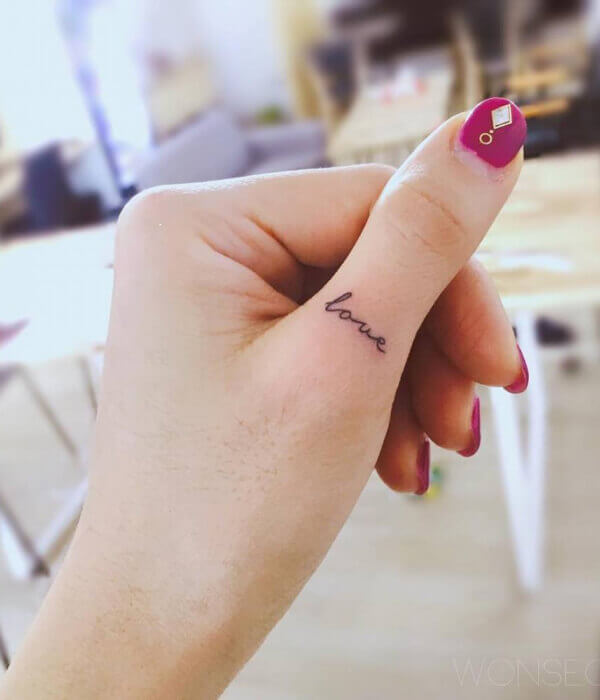 Love One Word Tattoo