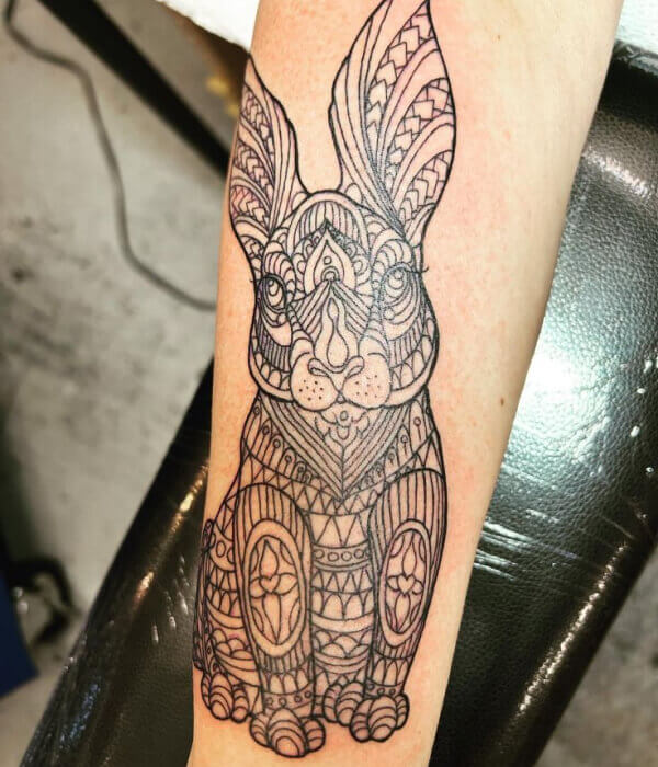 Mandala Spirit Rabbit Tattoo Design