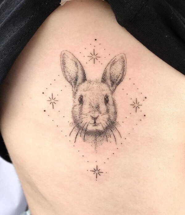 Personal Constellation Rabbit Tattoo