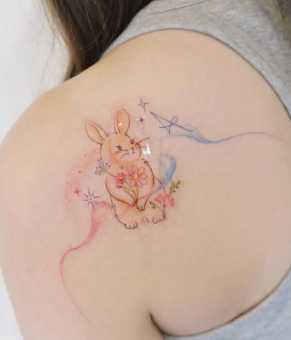 Personalized Touch Rabbit Tattoo Design