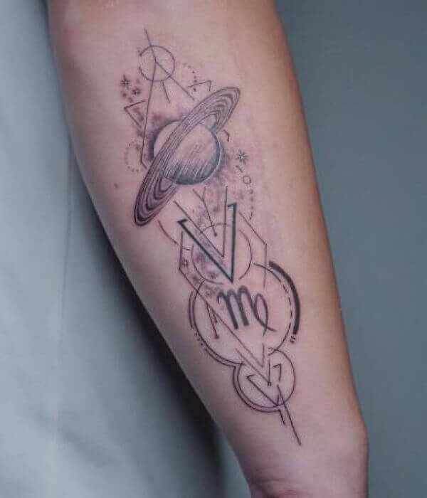 Virgo Planetary Orbits Tattoo
