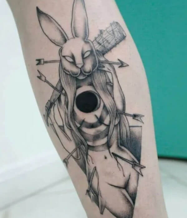 Pop Art Explosion Rabbit Tattoo 