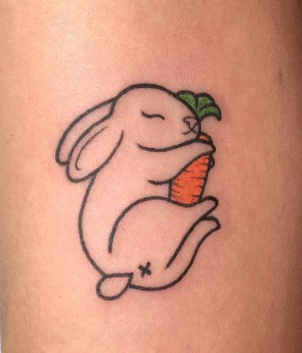 Rabbit with Carrot Tattoo