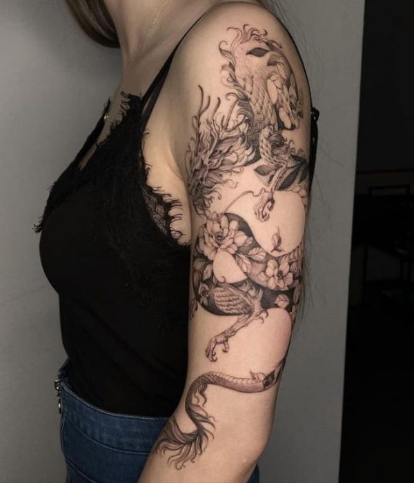 Realistic Dragon Tattoo