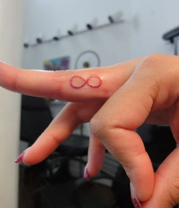 Red Infinity on Finger