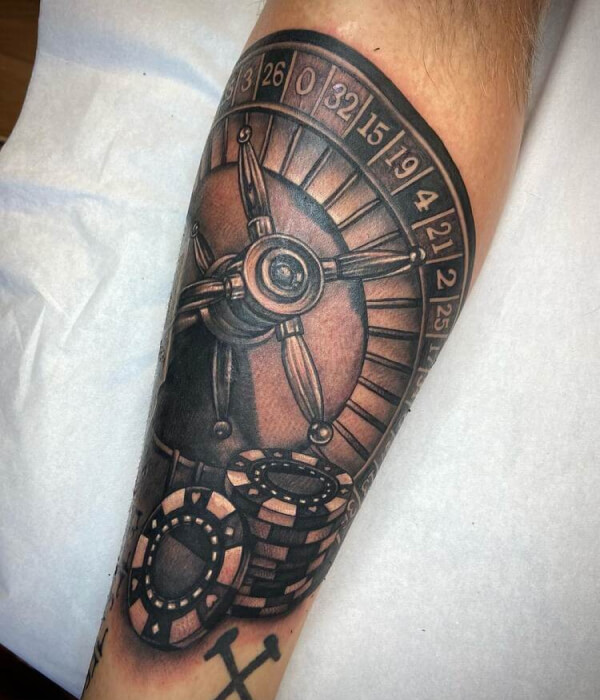 Roulette Wheel - Casino Tattoo Designs