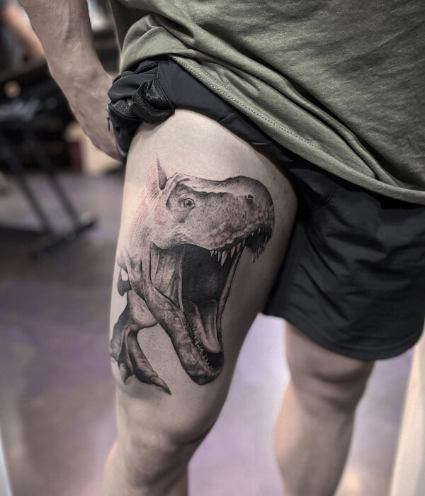 Side Thigh Tattoo for men