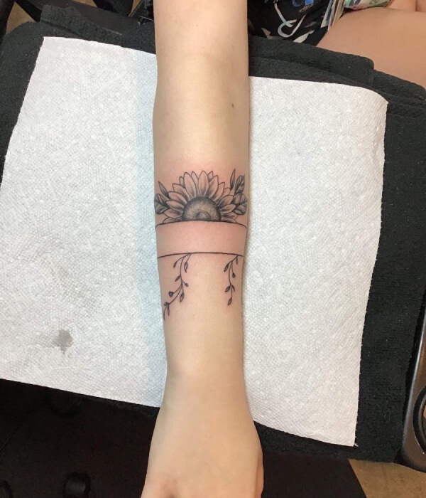 Sunflower Cuff Tattoo