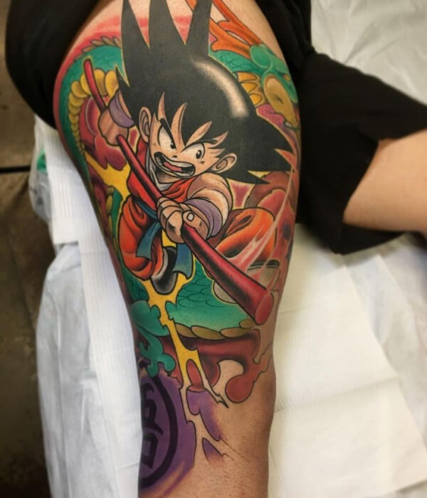 Super Saiyan Goku Charging a Kamehameha Goku Tattoo