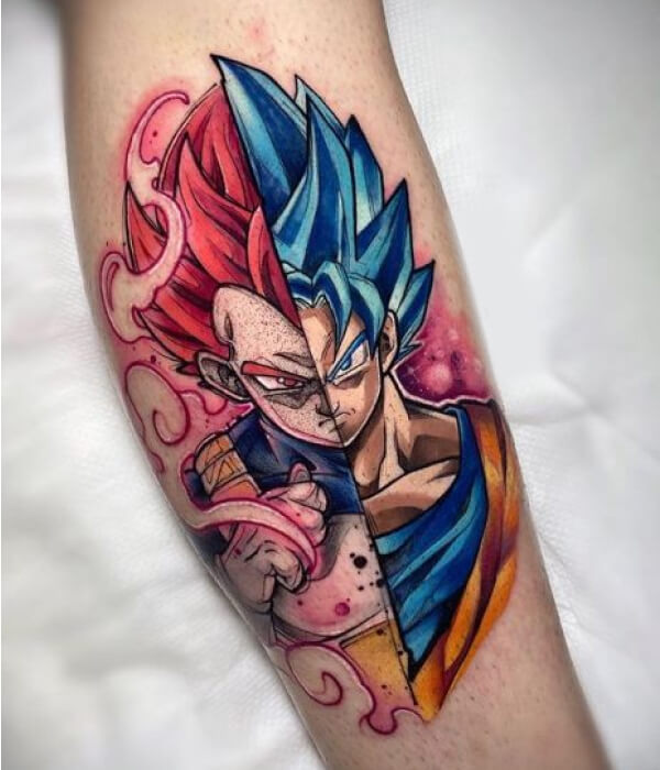 Watercolor Super Saiyan Goku Tattoo