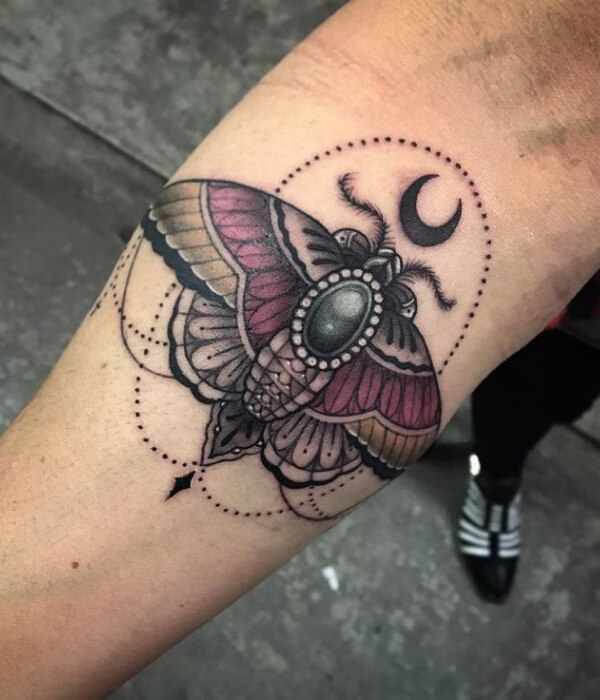 Wondrous Moth Tattoo