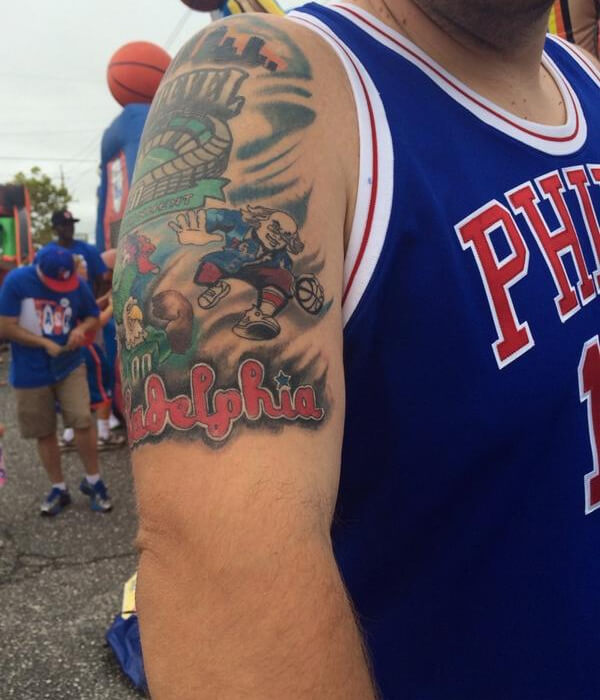 Benjamin Franklin Tribute : Philadelphia 76ers Tattoo