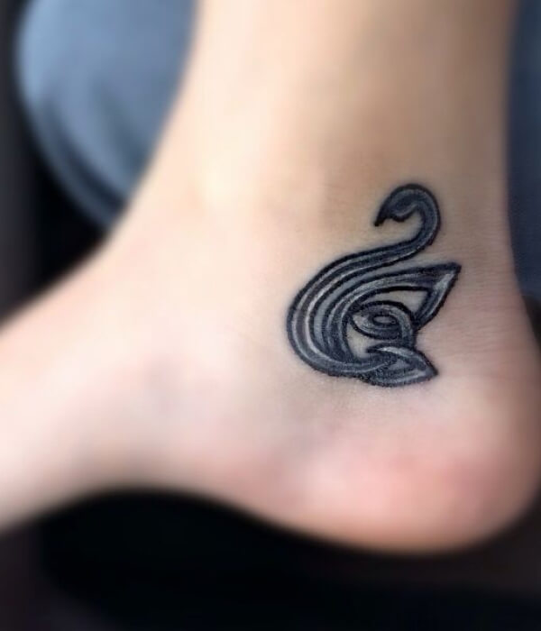 Black Swan Tattoo On Ankle