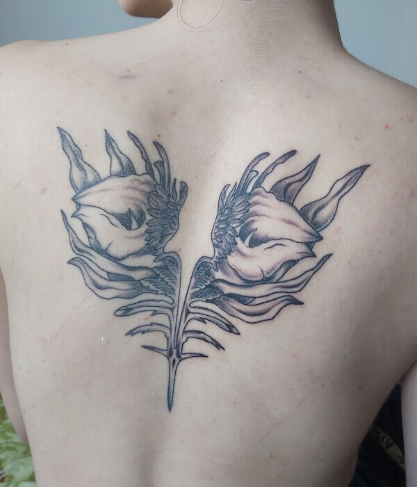 Black Swan Wings Tattoo