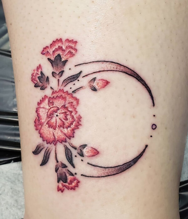Carnation with Crescent Moon
