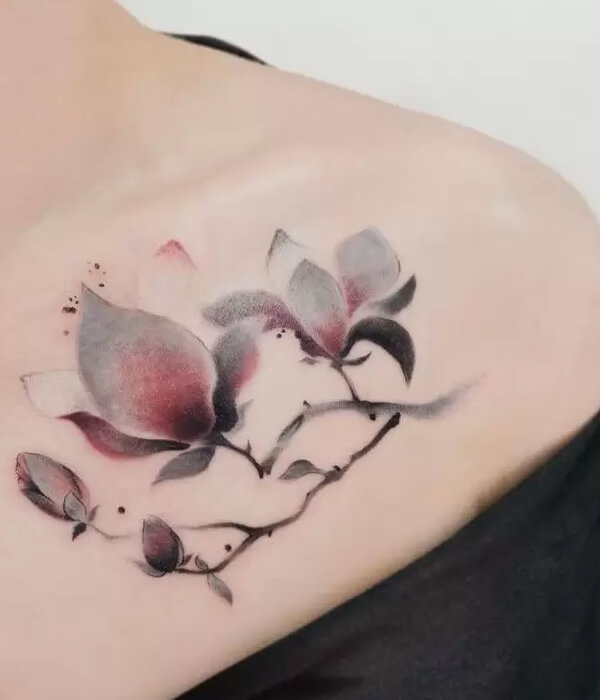 Creative Magnolia Tattoo