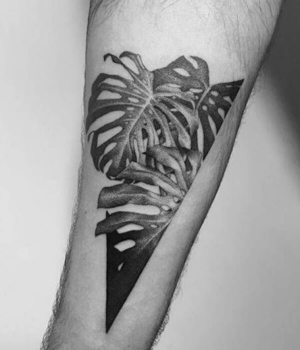 Dotwork Leaf Tattoo
