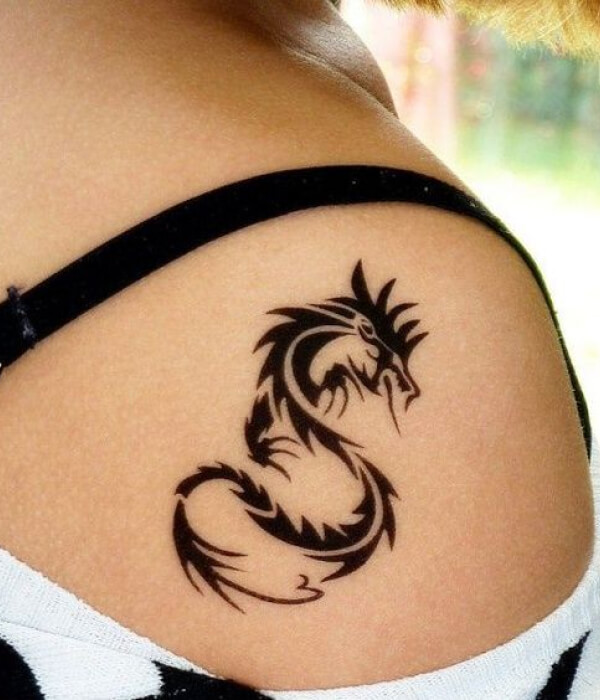 Dragon Style S Letter Tattoo