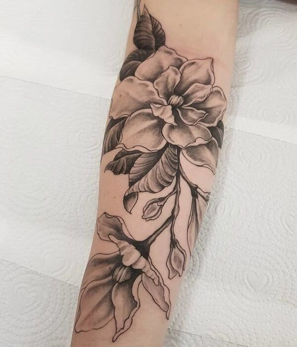 Feminine Magnolia Tattoo