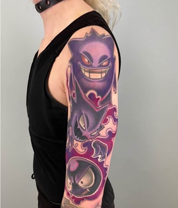 Full Arm Pokemon Tattoo