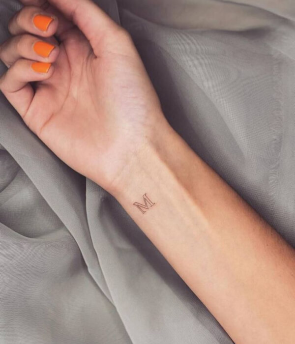 Letter M Tattoo On Wrist
