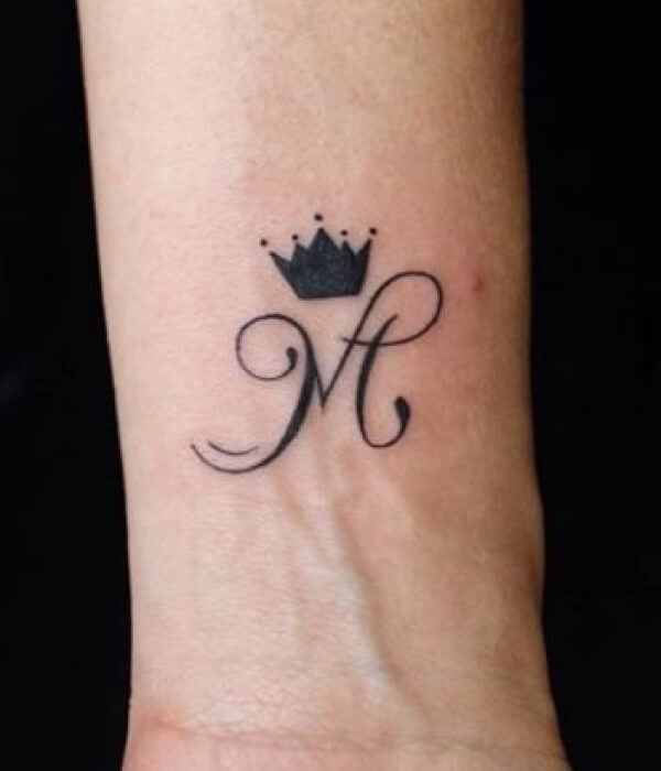 Letter M Tattoo With Crown