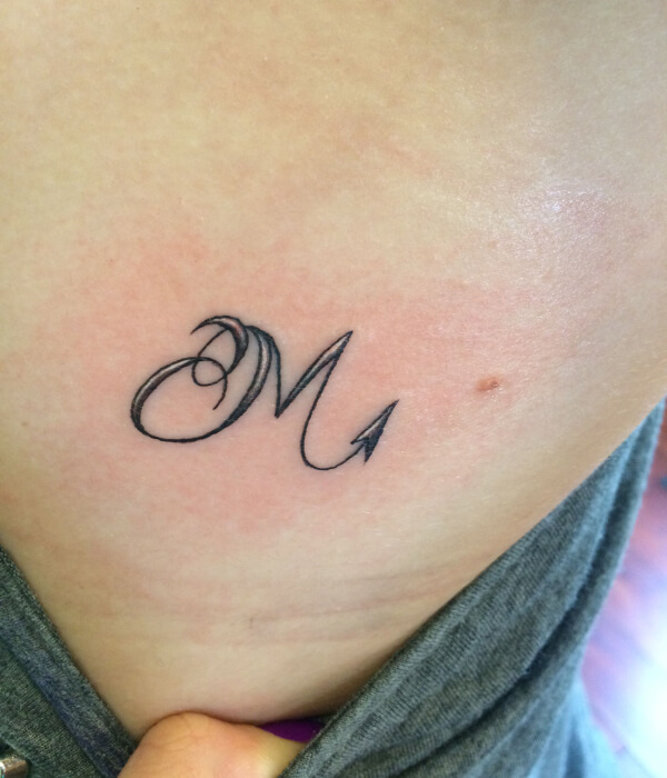 Letter M Tattoo With Scorpio