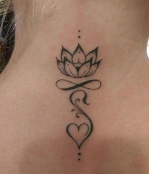 Lotus S Tattoo Design On The Neck