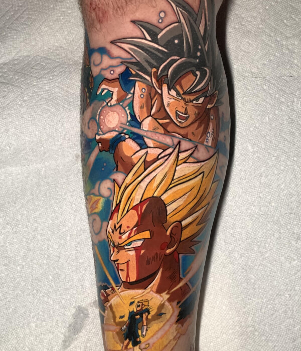 Majin Vegeta vs Goku Tattoo