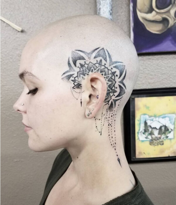 Mandala Scalp Tattoo
