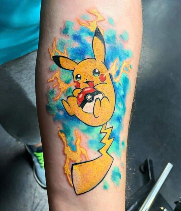 Pikachu Tattoo On Arm