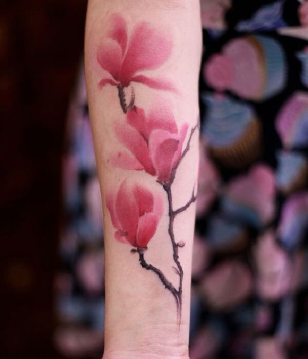 Pink Magnolia Tattoo