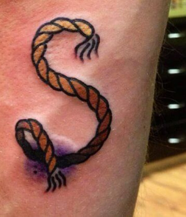 S Letter S Tatoo In Rope Style