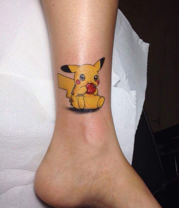 Small Pokemon Tattoo On Leg