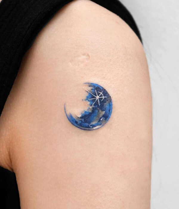 Starry Night Moon Tattoo