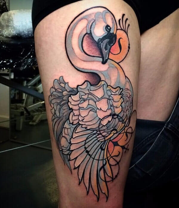 Traditional Swan Tattoo
